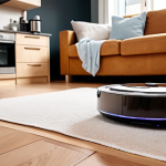 **Prompt:** A serene, modern living room bathed in soft, personalized smart lighting. In the foreground, a sleek robot vacuum is quietly cleaning the floor, while a smart coffee machine in the background is automatically brewing a morning coffee. The scene emphasizes comfort, seamless integration of technology into daily life, and a feeling of effortless routine. Soft focus, warm tones, and inviting atmosphere.
